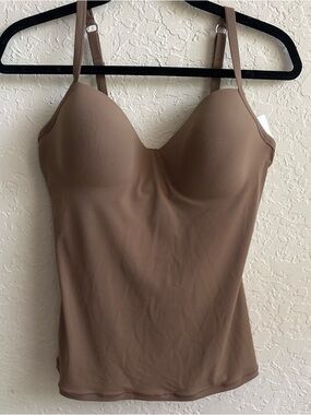 Hanro Allure Padded Built In Bra Size 38C Taupe Lightweight Camisole New
